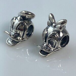 Daisy & Donald Duck Portrait Charms Sterling Silver
